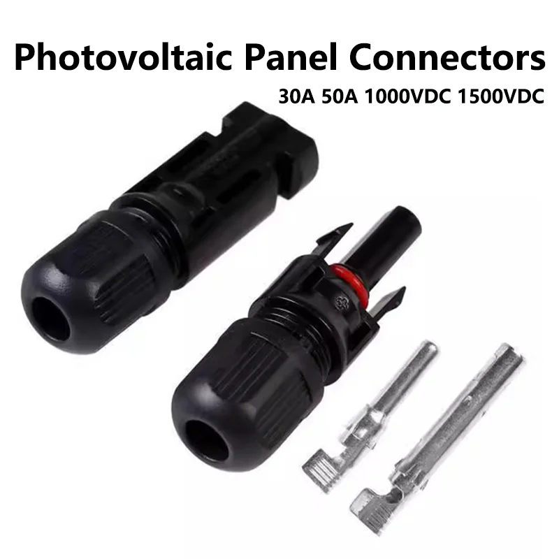 

10/50/100 Sets 30A 50A Solar Connector Solar Plug Cable Connectors for Solar Panels Photovoltaic System 1000VDC 1500VDC