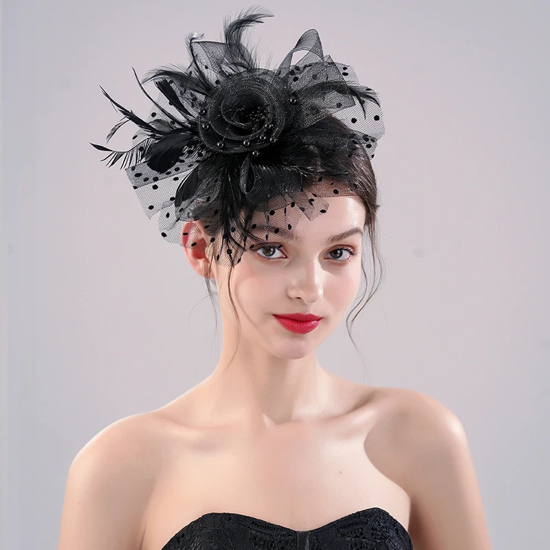 Épingle à cheveux de chapeau de décoration de fleur de mode exquise pour des femmes, voile de fête de mariage, couleur de manque