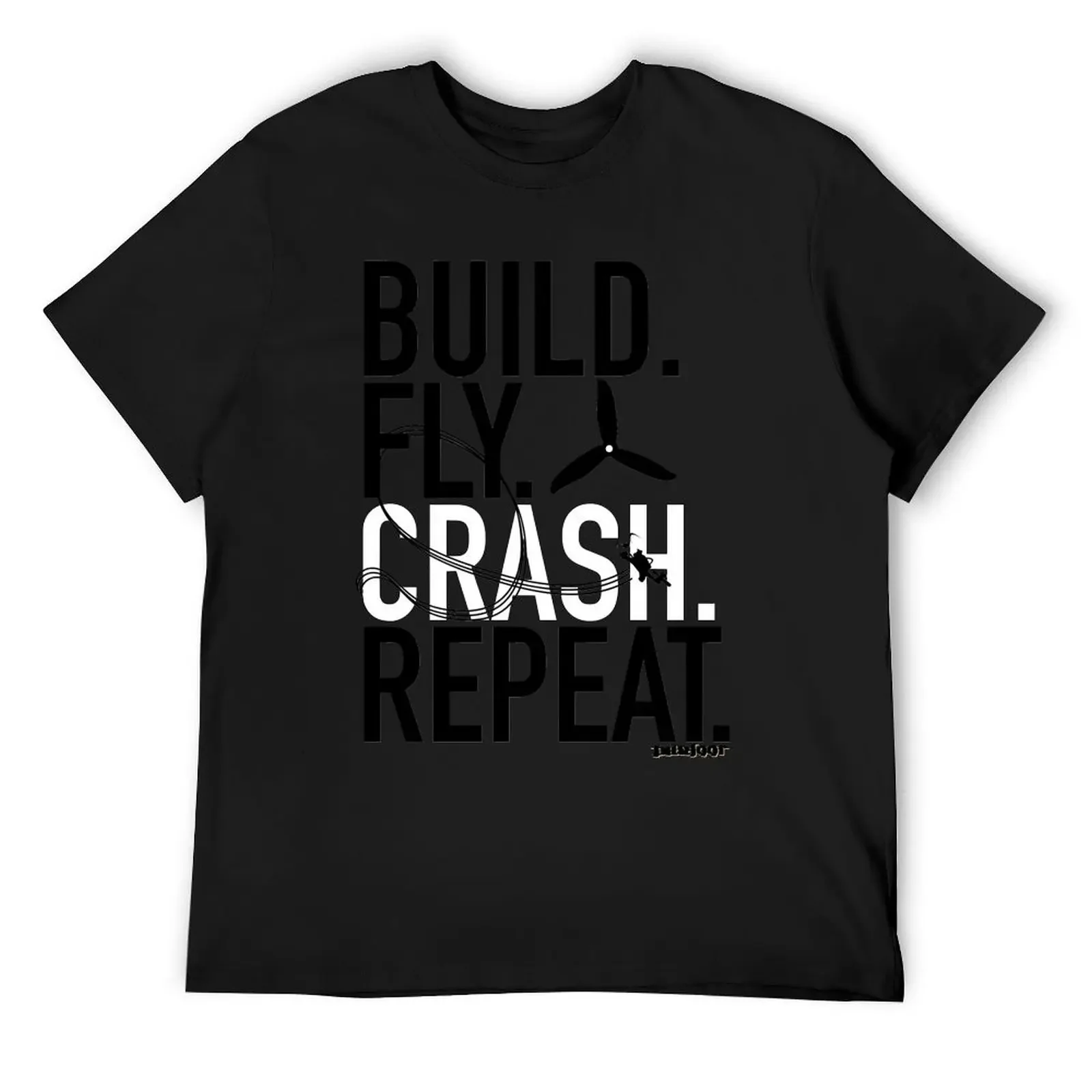 BUILD.FLY.CRASH.REPEAT. T-Shirt graphic tee shirt sublime anime stuff korean fashion t shirt for men