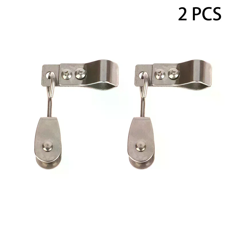 2pcs Heavy Duty 304 Stainless Steel Pulley & Clamps For Shade Sail Installation Outdoor Garden Sun Shade Pipe Clips Hardware