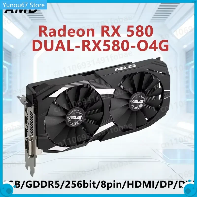For AMD Radeon RX 580 4GB RX 550 4GB GDDR5 Graphics Card 128bit 256bit PCI-E 3.0 HDMI DVI Desktop Computer GPU