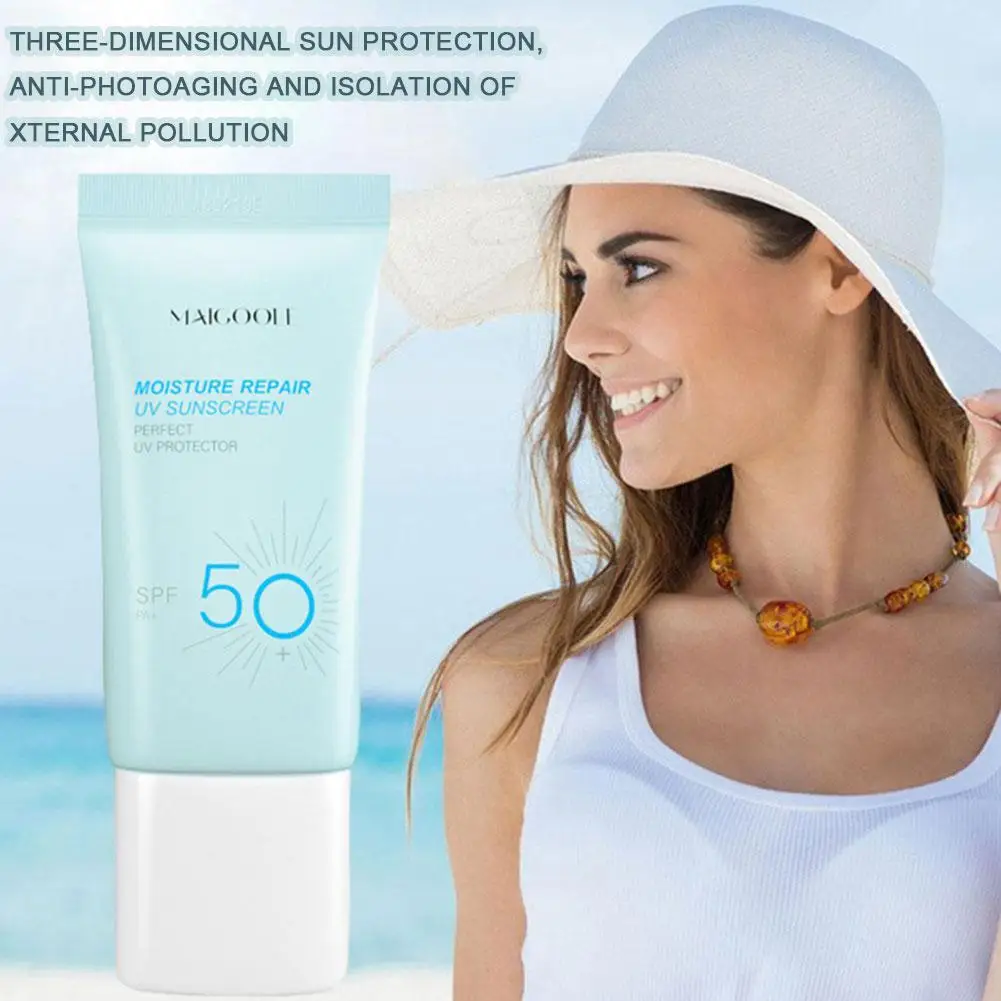 1Pcs Sunscreen Whitening Sun Cream Anti-Aging Oil Control Moisturizing Waterproof Sweat-Proof SPF 50 Prevent Sunburn 2023