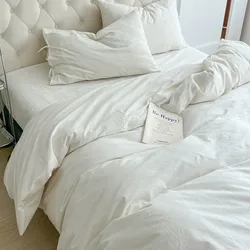 Organic Cotton Natural White Duvet cover set Soft Twin Double Queen Ultra Soft Bedding Set Comforter Cover Bed Sheet Pillowcases