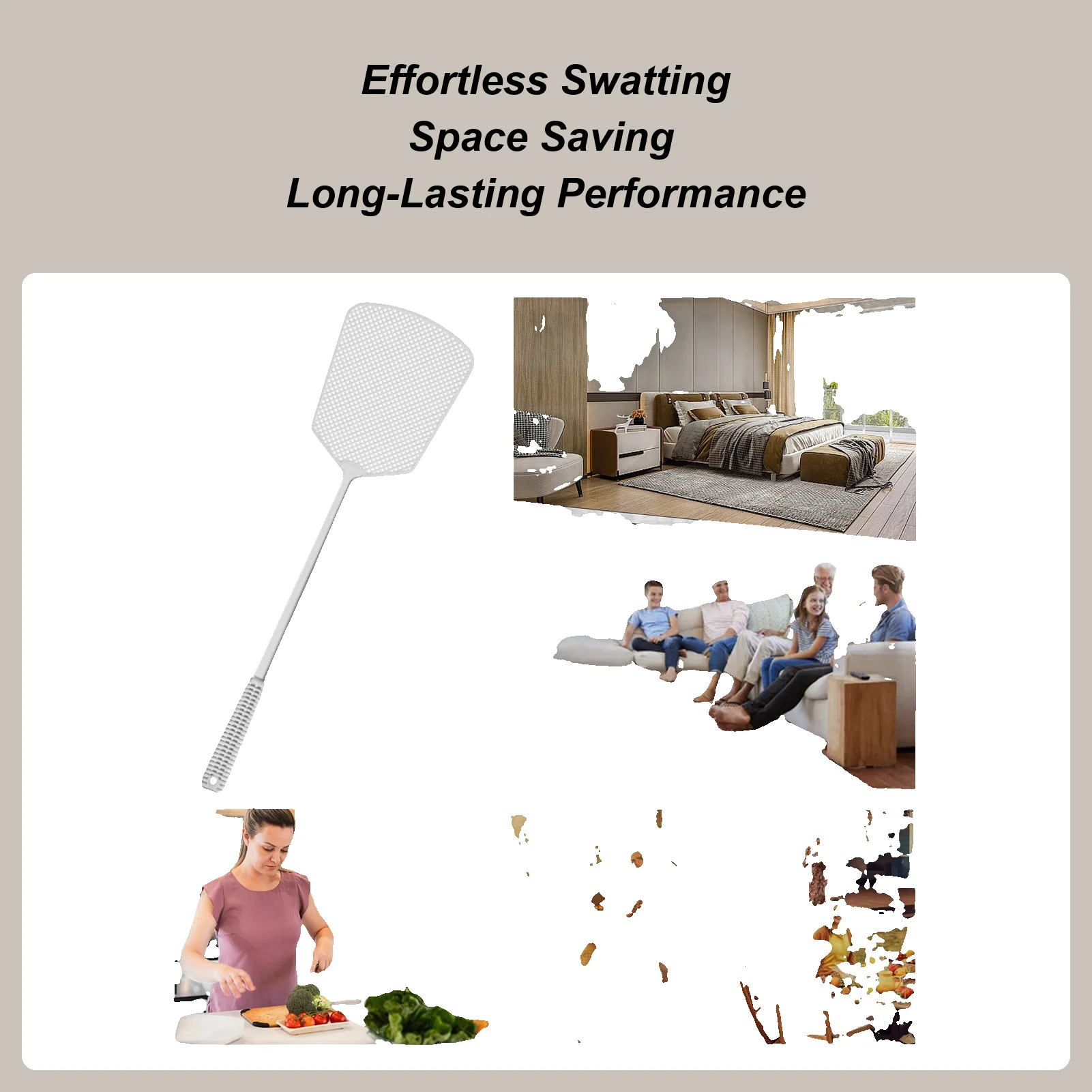 Fly Swatters Plastic Flyswatters Mosquito Pests Control Insect Killer Home Kitchen Accessories Random Color