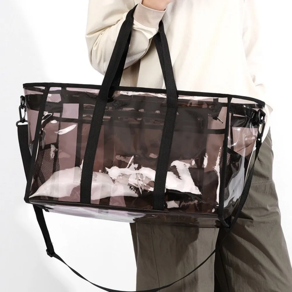 

Прозрачная сумка через плечо большой вместимости из ПВХ, легкая сумка для туалетных принадлежностей, большая водонепроницаемая пляжная сумка для плавания