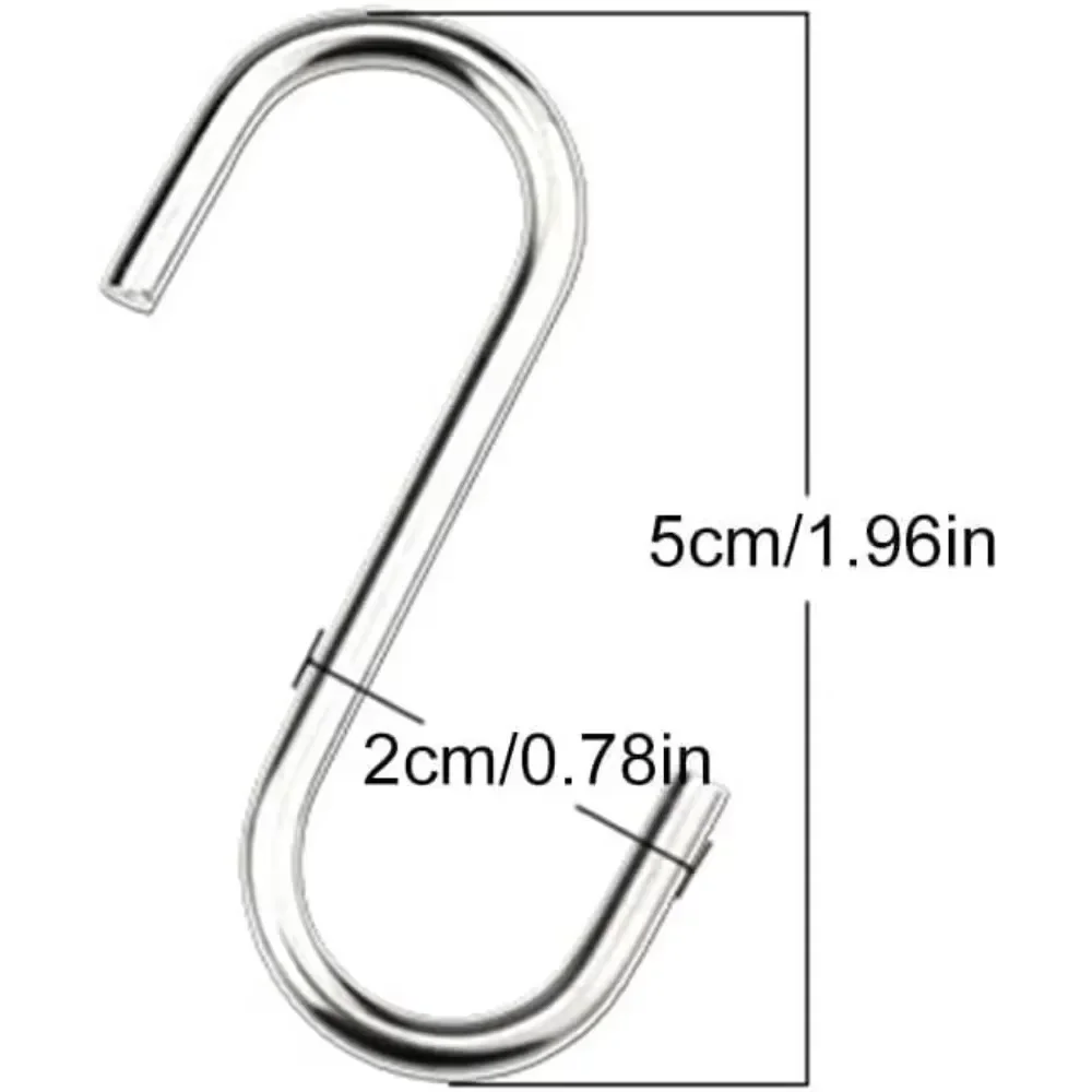 S-Shape Hook Multi-purpose Kitchen Bedroom Railing S Hanger Clasp Holder Hooks Hanging Clothes Rack 5/7/9cm Stainless Steel