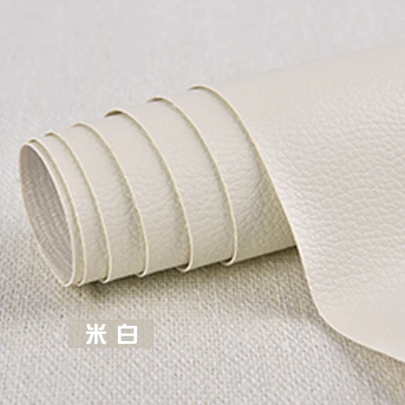 Adhesive Fabric Faux Leather By The Meter for Chairs Sofa Covers Upholstery Car Interior Sewing Waterproof Thickened Plain White