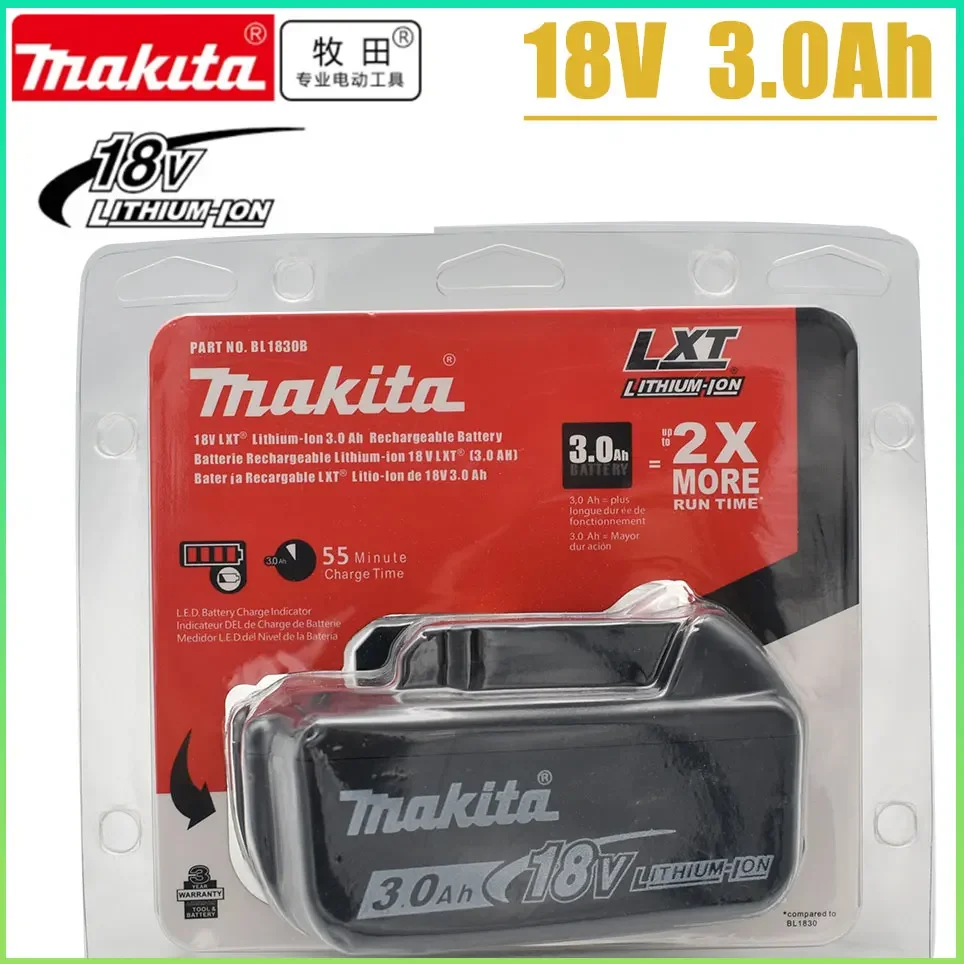 

Makita Original 18V 3000MAH Rechargeable Power Tool Battery LED Lithium Ion Replacement LXT BL1860B BL1860 BL1850 BL1840