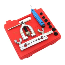 Double Pipe Flaring Tool Kit Set Tube Repair Clamp Bender Pipe Repair Mechanic Brake Plumber Copper Brass Flares Tool Set