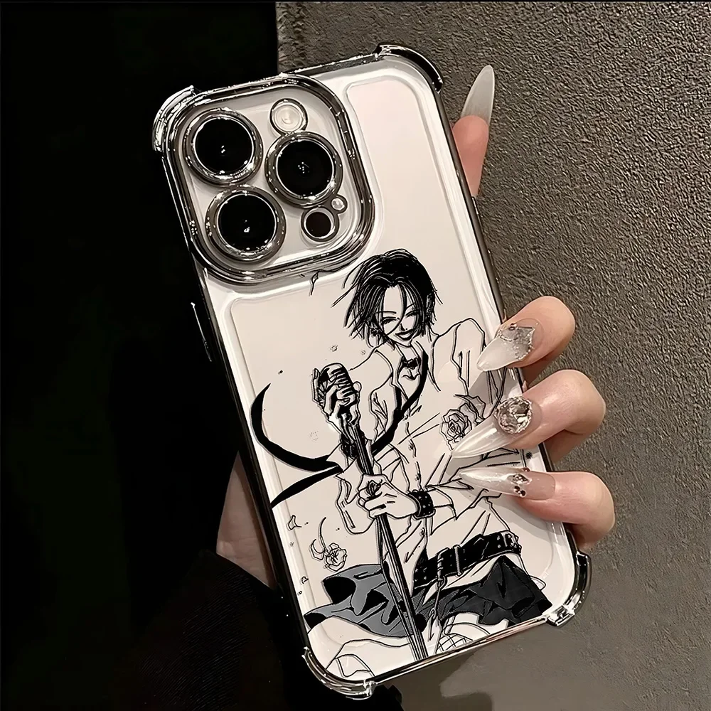 Anime Cool Nana Osaki Line Plating Case For Oppo A98 A79 A78 A58 A38 A18 A97 A57 A76 A36 A96 A17 A55 A74 A54 A16 4G 5G Y2K Cover