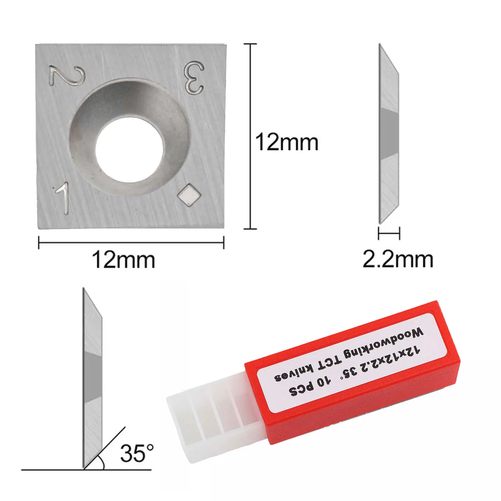 For Lathes For Planers Lathe Accessories Carbide Inserts 12mm Long X 12mm Wide X 2.2mm Thick Four Cutting Edges