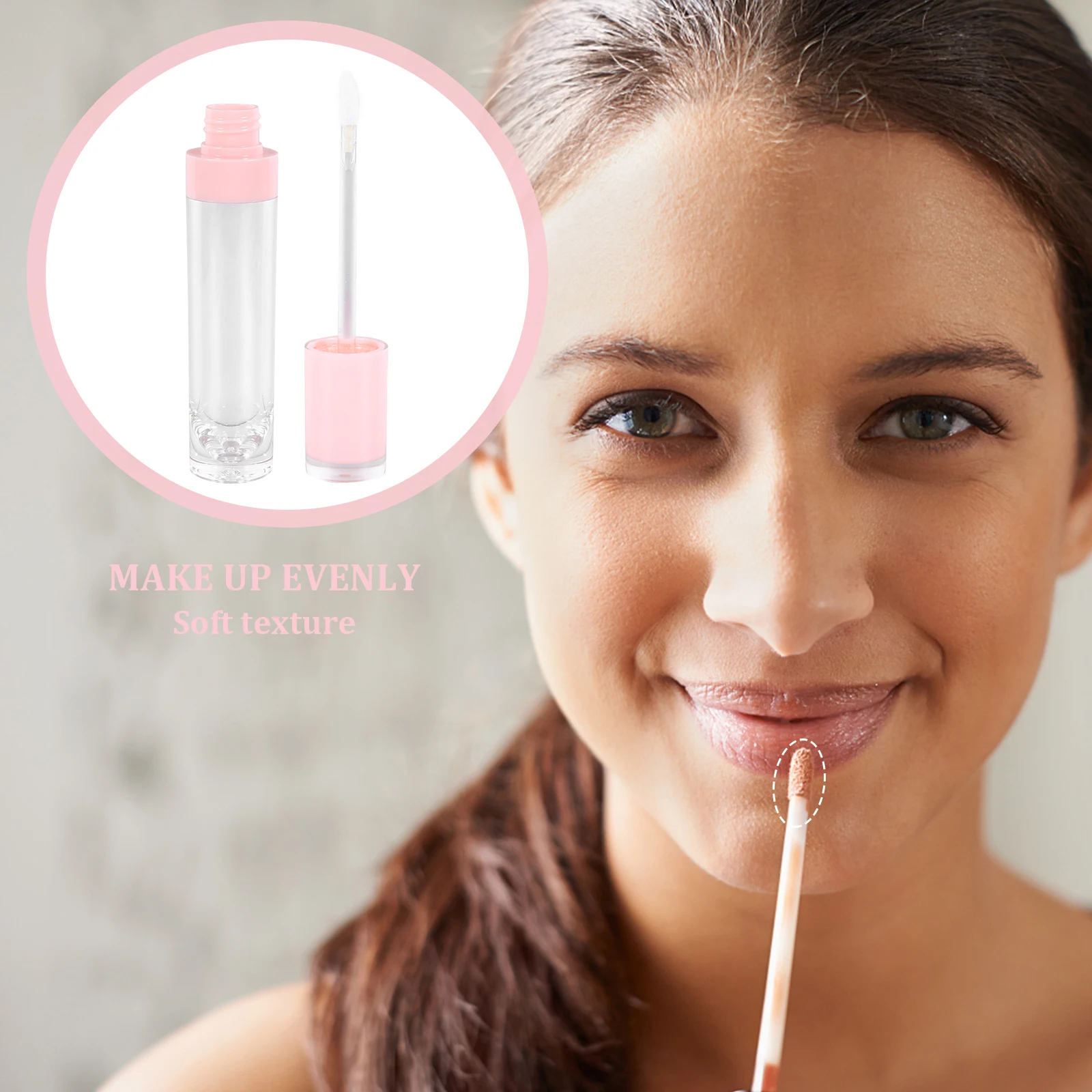 

4 Pcs 8ml Empty Lip Gloss Bottles Clear Plastic Travel Size Lightweight Portable Tubes for Lip Oil Dye Storage