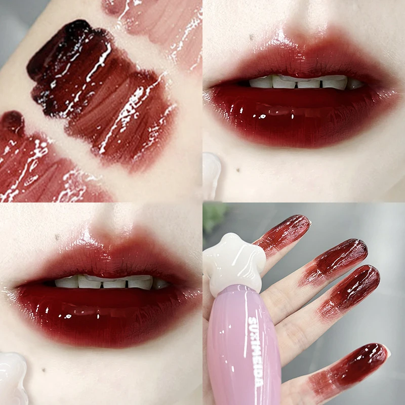 مرآة المياه ملمع الشفاه الشرير الكرز الأحمر الشفاه الصقيل ترطيب أحمر الشفاه السائل واضح ماكياج الكورية مثير الشفاه تينت النساء مستحضرات التجميل #1