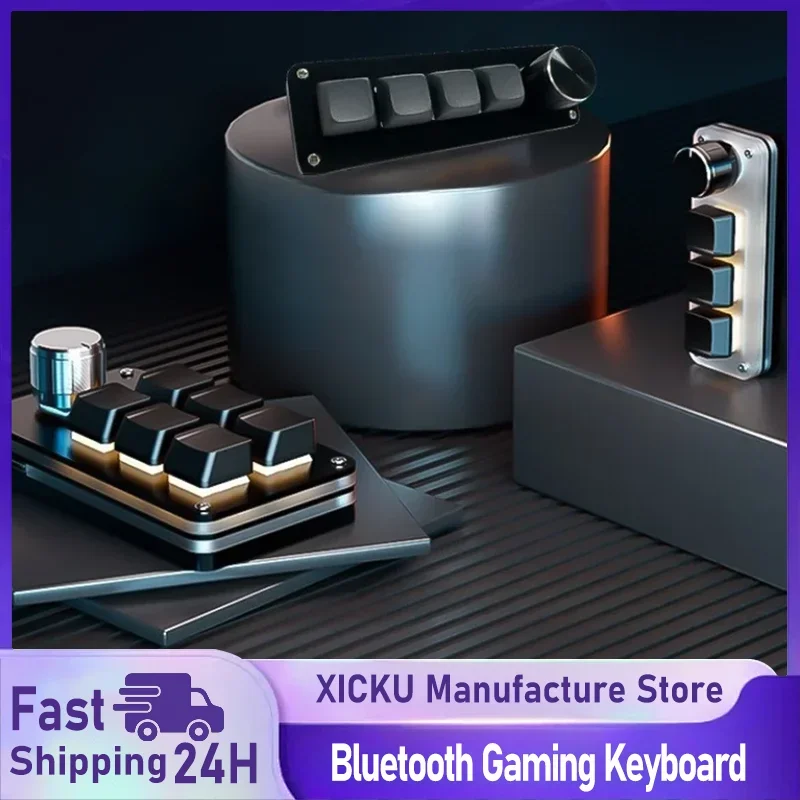 

Programming Macro Custom 2 Knob Bluetooth Keyboard RGB 12 Key Copy Paste Mini Button Gaming Keypad Mechanical Hotswap Macropad