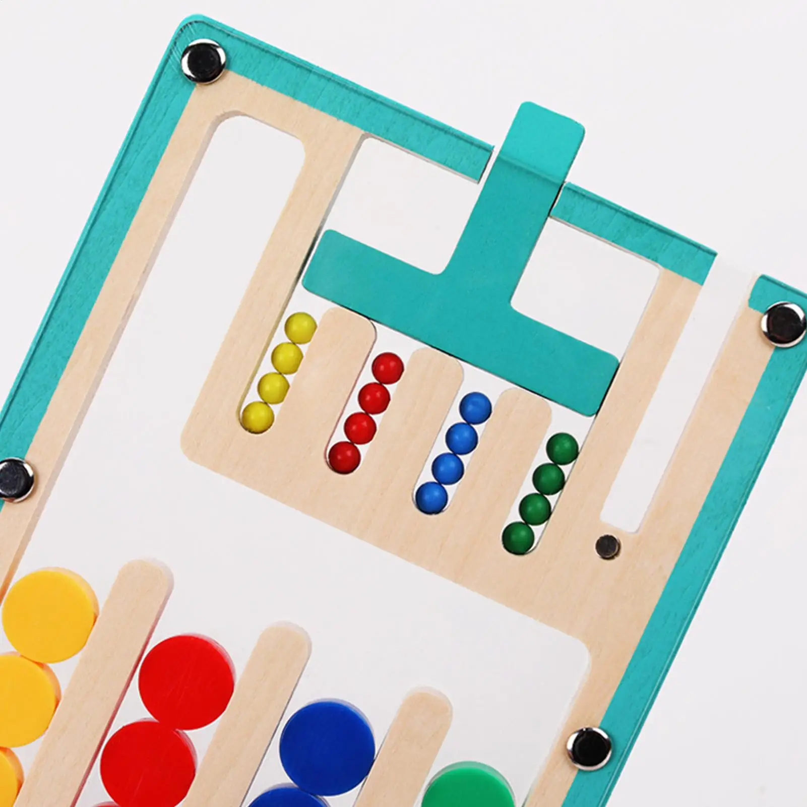 色分け感覚玩具-木製色分け磁気スライドパズル-スライドパズルマッチングゲーム-ティーン向け-子供向け-家庭旅行用