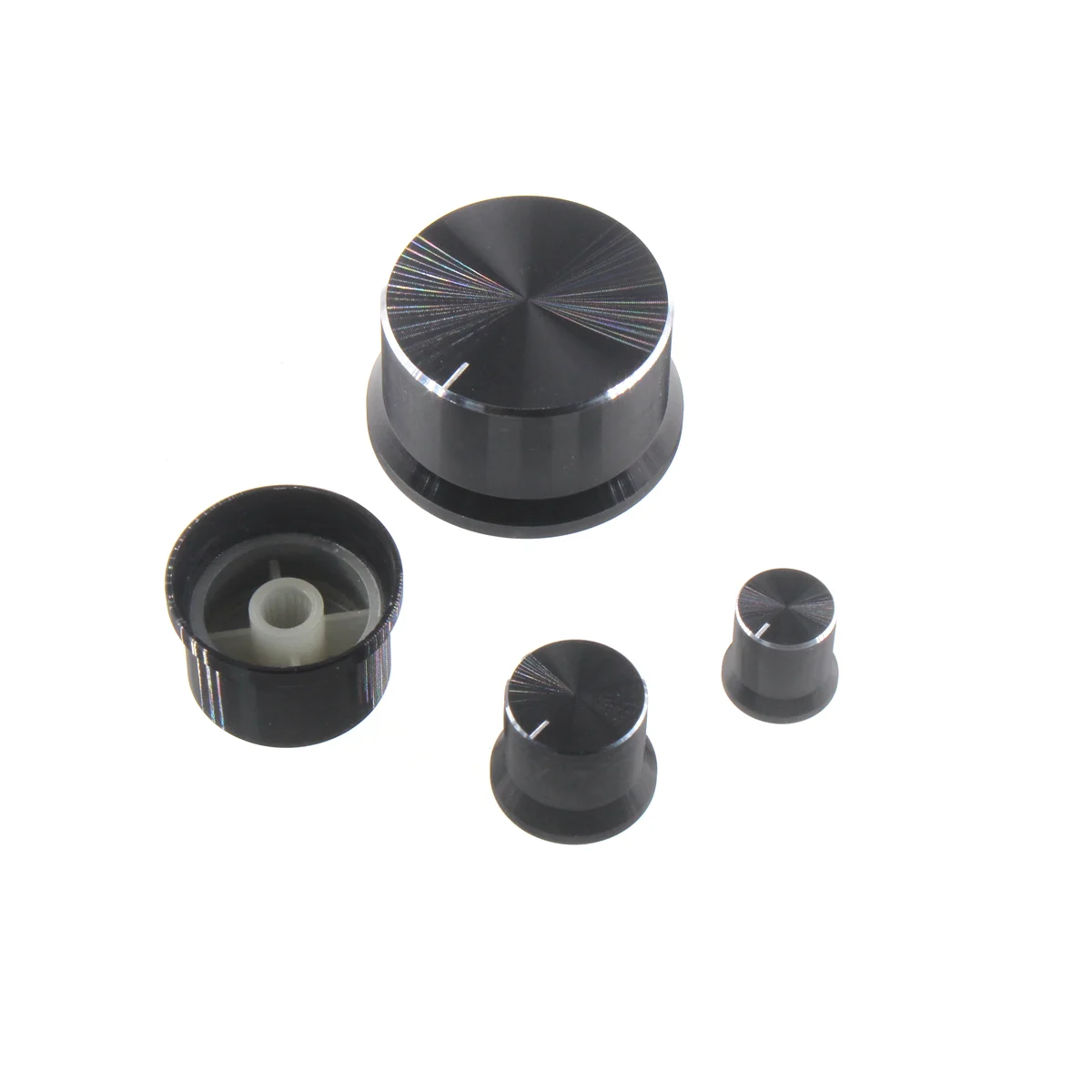 Aluminum knob Straw hat horn encoder inner hole 6mm knob volume power amplifier adjustment fine turning metal cap
