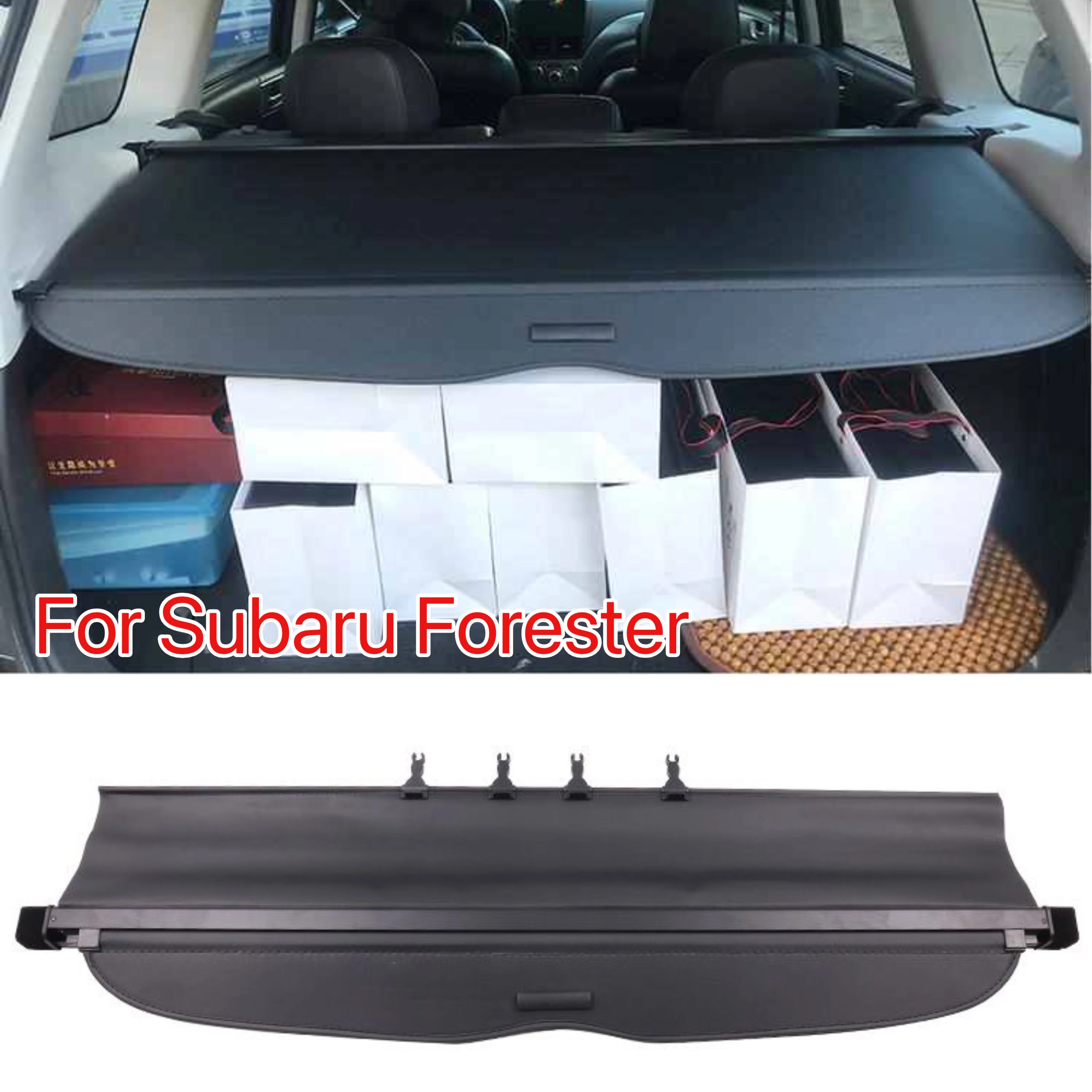 For Subaru Forester 2013-2021 Rear Cargo Cover Curtains Canvas Leather Rear Trunk Security Curtains Manual Electric Gate Curtain