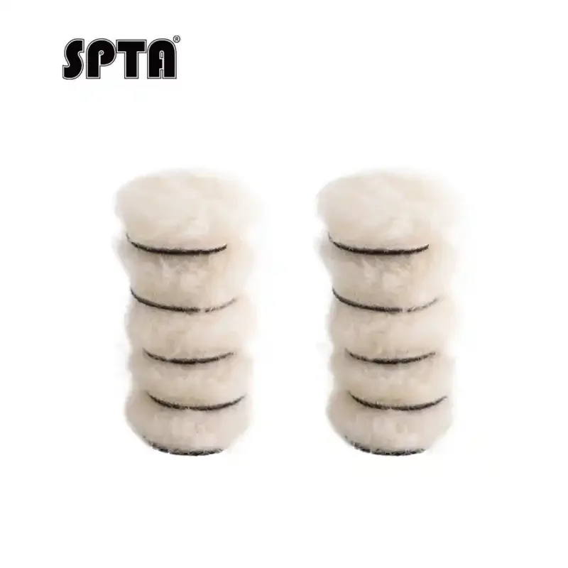 

SPTA 12.5MM/25MM/1INCH/2INCH Wool Polishing Pad, T160 White Heavy Cut Wool Pad to Remove Sanding Disc Marks, Deep Scratches
