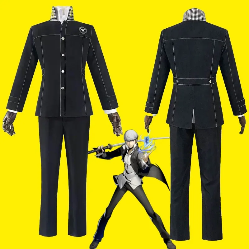 Yu Narukami Cosplay Costumes Anime P4 Men Boy School Uniform Role Play Halloween Christmas Carnival Dressing For Man