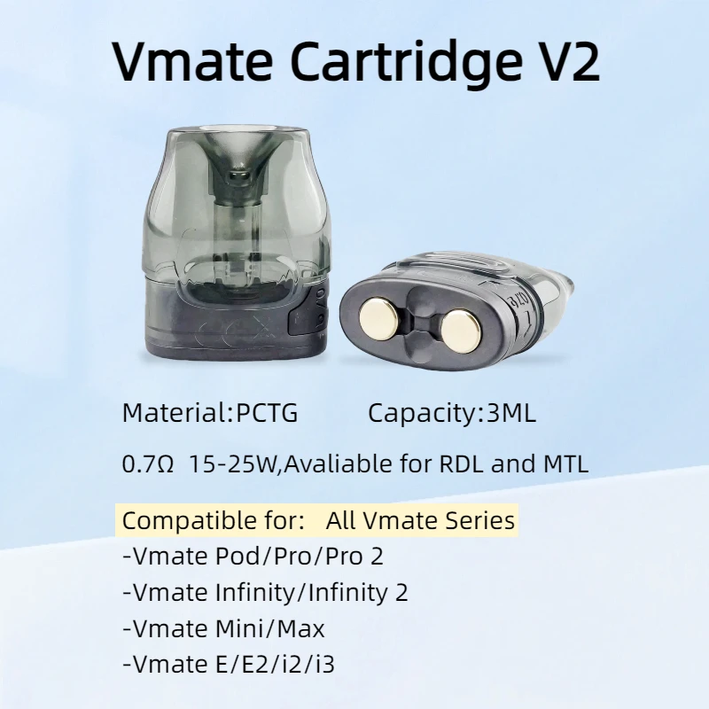 6/9 Vmate Pod 0.7/1.2ohm VOOPOO Vmate Infinity/V.THRU Pro Kit/VmateE pod system for pod systems - gallery image 4