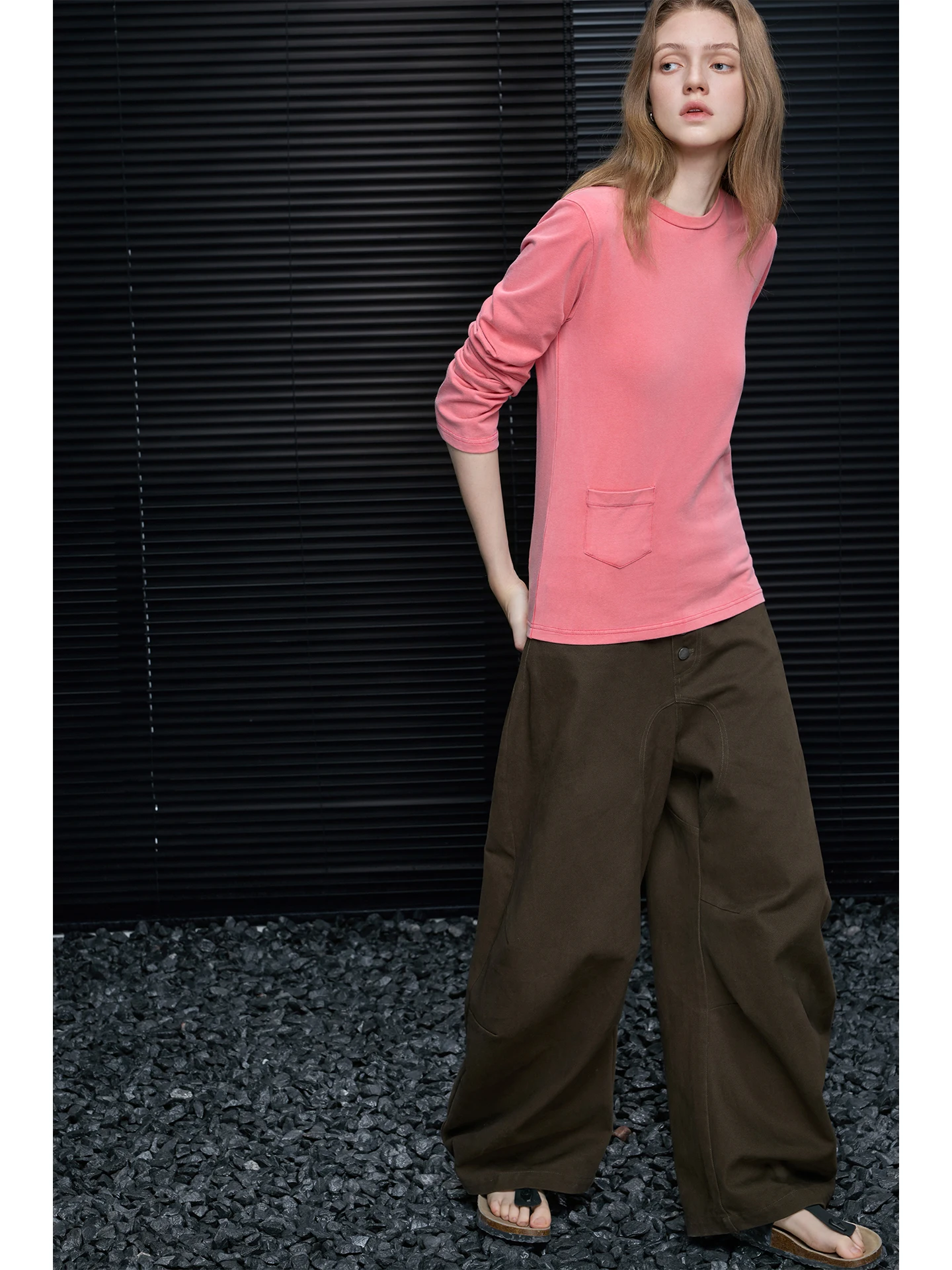 

Женская футболка из чистого хлопка с длинным рукавом, уличный стиль, повседневная мода, весна 2026, новинка, удобный крой