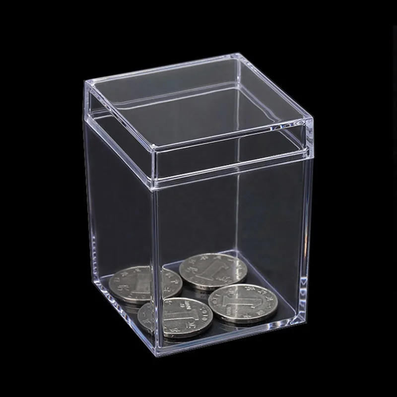 Small Square Clear PS Plastic Storage Boxes for Mini Jewelry