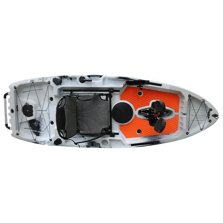 Plastic Fishing Kayak with Pedal Drive Canoe Kayak Fishing Boat Single Seat Sit on Top Pedal Kayak PE 8FT CE Certificate