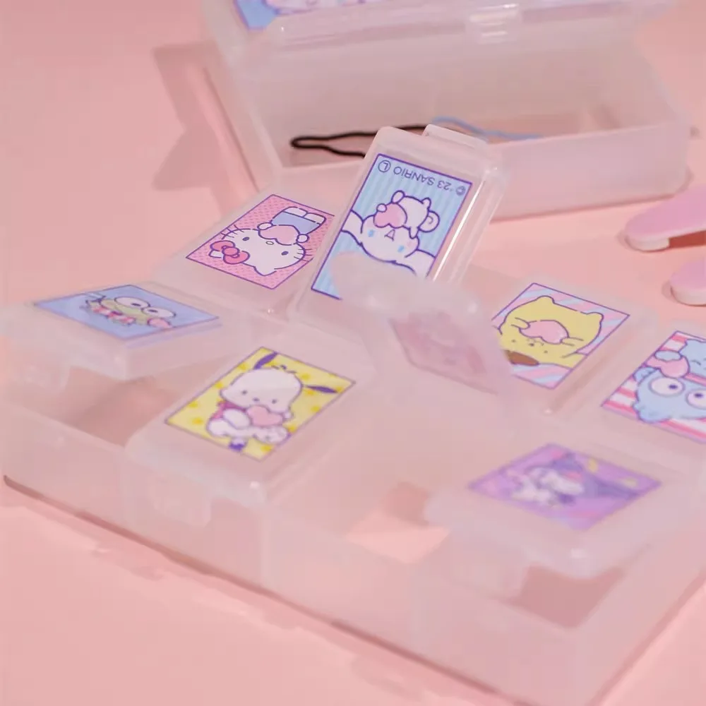 1/3/8 cells Sanrio My Melody Kuromi Cinnamoroll Cartoon Portable Storage Box Medicine Box Pill Case Jewelry Box Children Gift