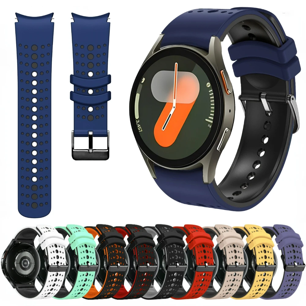 

Silicone Strap for Samsung Galaxy Watch 7 40mm 44mm Breathable Bracelet for Samsung Watch 6/Classic/5/pro/4 47mm 43mm 45mm Band