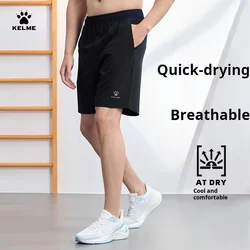 Kelme Woven Sports Shorts Quick Dry 2024 Summer Breathable Lightweight Fitness Training Basketball Short Pants Running Capris