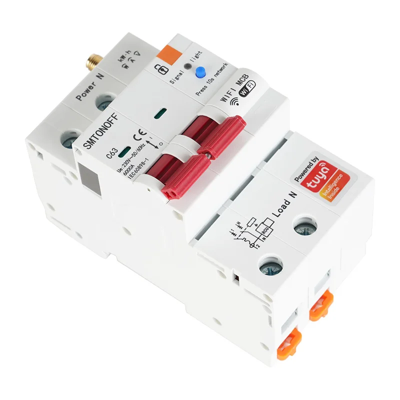Tuya Smart WiFi RS485 2p RCBO Breaker Prepaid Meter Timer Switch Voltage Current Protector Voice Control Alexa Google Alice