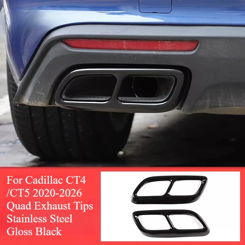 

Для Cadillac CT4/CT5/CT6/XT4/XT5/XT6 2016-2026: Декоративная накладка на выхлопную систему (четыре выхлопных патрубка), аксессуары для модификации автомобиля