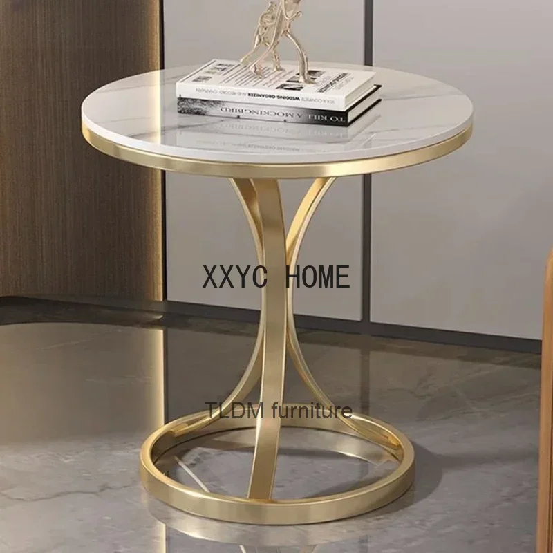 

Nordic Luxury Coffee Table Rock Living Room Simple Creative Balcony Coffee Table Round High Quality Table Basse Home Furniture