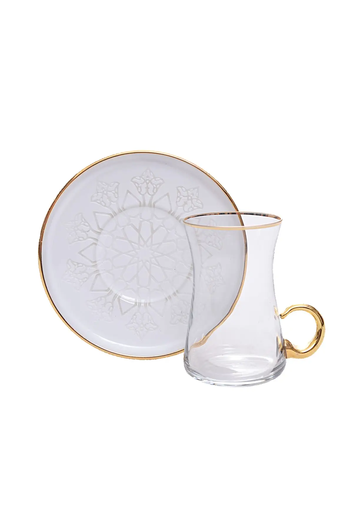 DOLBOVI Handle Tea Takımı 6 S 12 Prc Seljuk Altın English Tea Glass Cup