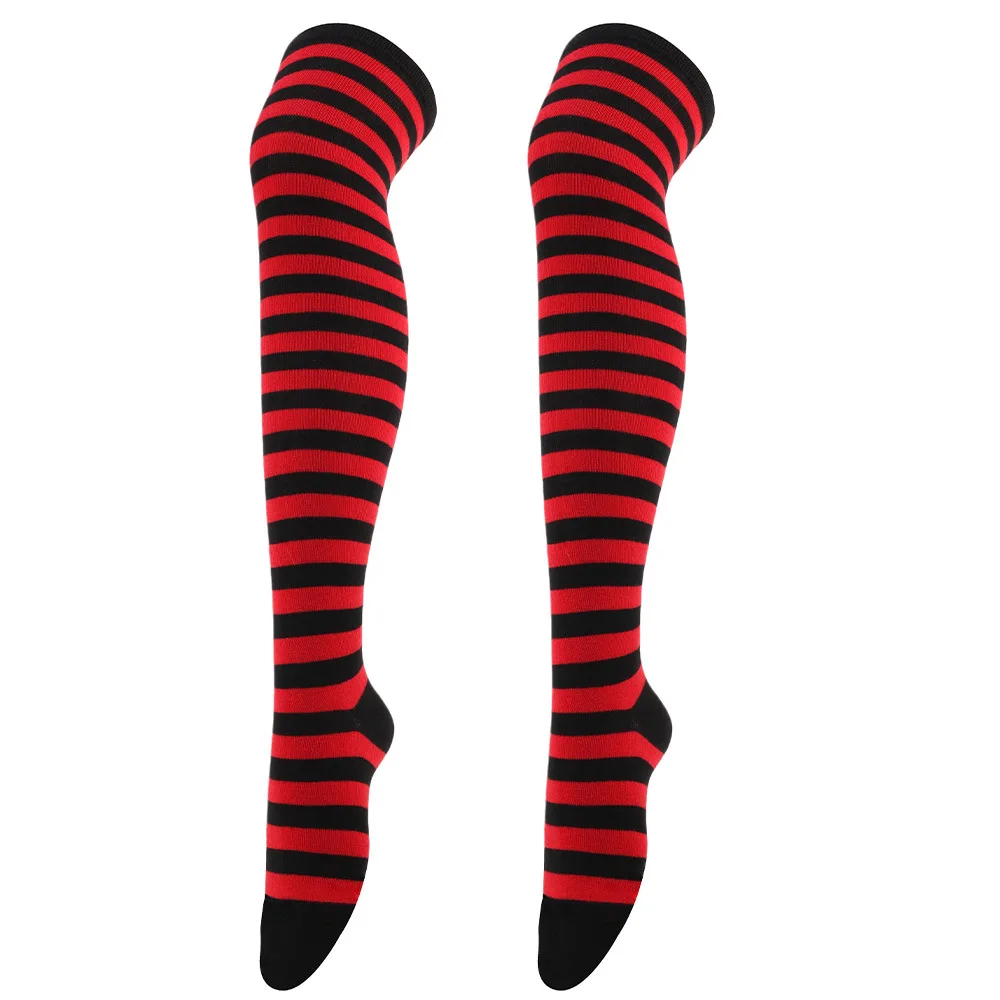 1 Pair Women\'s Striped Knee-high COSPLAY Anime Thigh Socks
