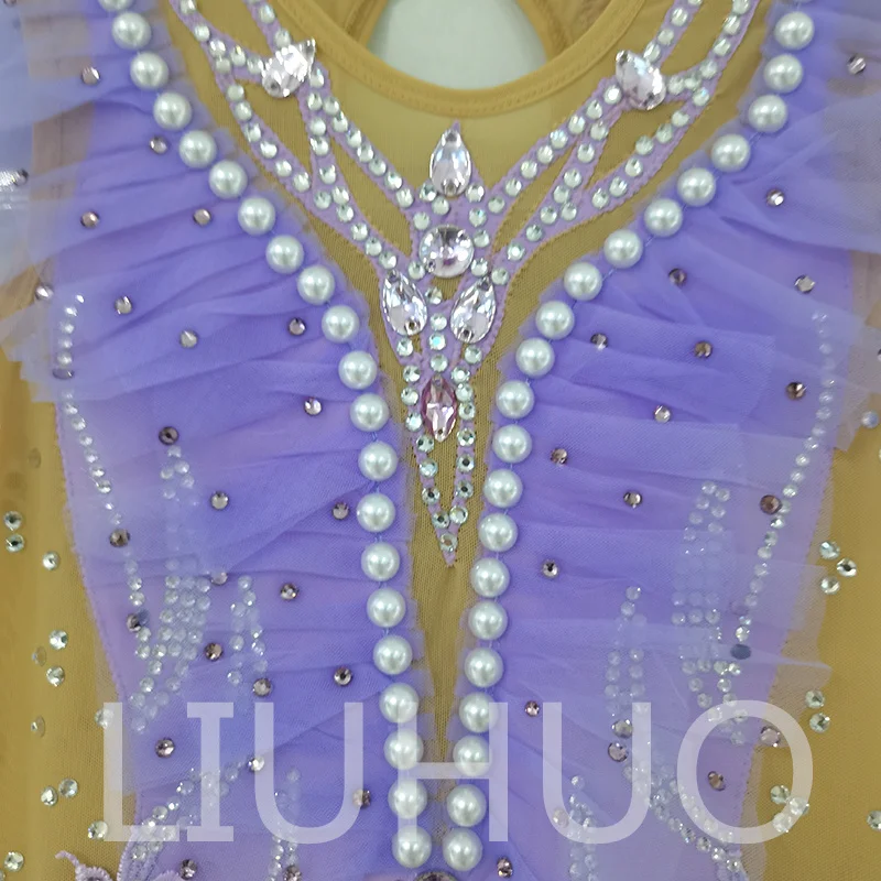 Liuhuo ยิมนาสติกลีลา leotard การแข่งขันการแสดงเชียร์ลีดเดอร์สำหรับเด็ก