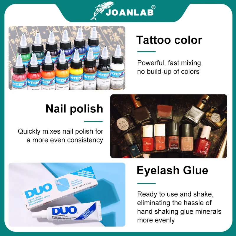 JOANLAB Mini Vortex Mixer Laboratory Shaker Tattoo Pigment Nail Polish Liquid Ink Mixer 50ml 2000rpm VM-200