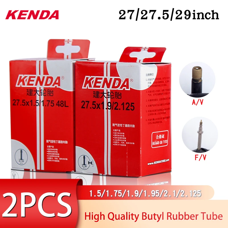 

2PCS KENDA Bicycle Inner Tube For Mtb 27/27.5/29Inch Presta Schrader Valve Butyl Rubber Camera Tube Tire Bicycle Parts