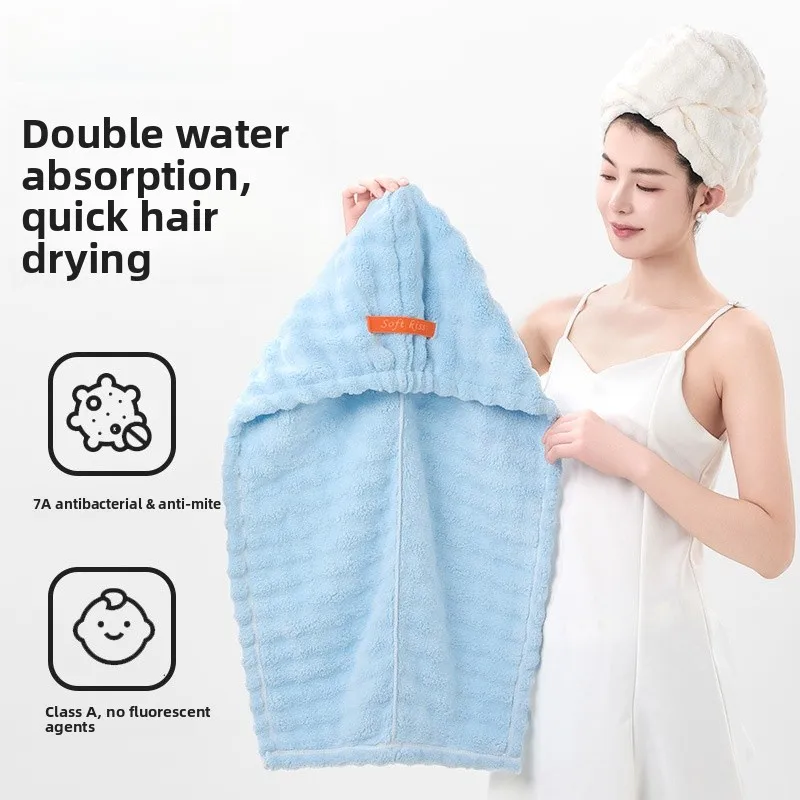 Thiened Coral Fce Hair Drng Cap Extra Large Soft Hair Towel Wrap for Students Home Use Comfortable And Practical