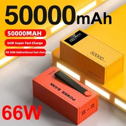 66W 50000mAh Power Bank Portable Container Super Fast Charging  for Huawei iPhone Xiaomi Large Capacity Camping External Battery