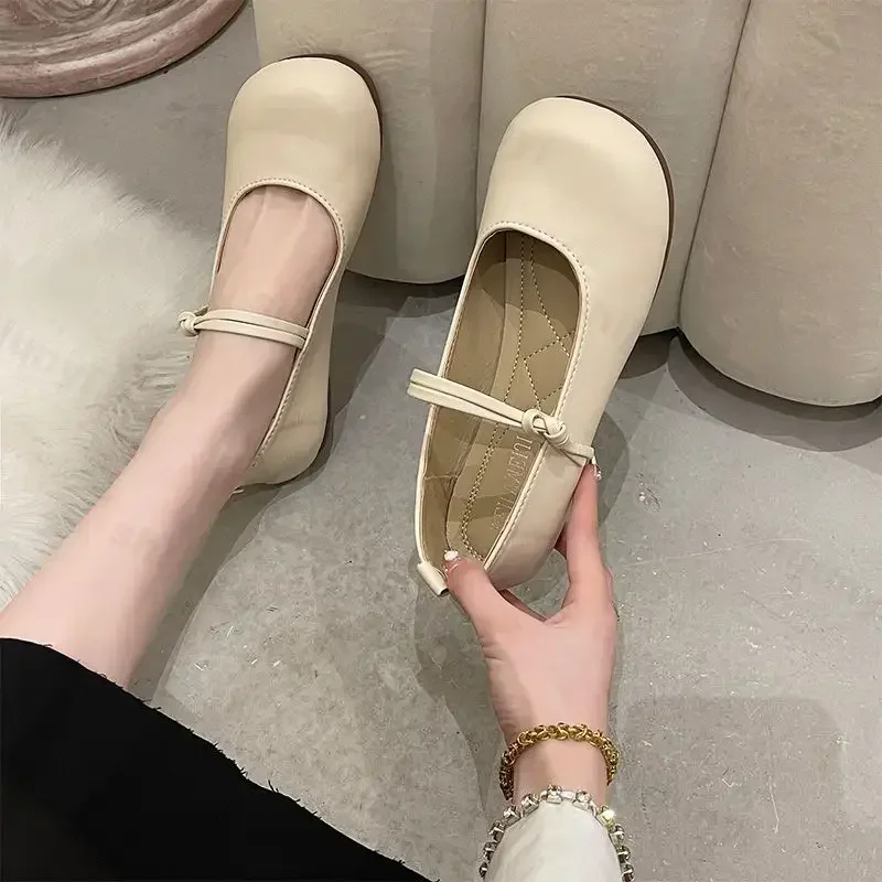 Designer Autumn Women Mary Jane Shoes 2026 New Fashion Round Toe Ladies Comfort Soft Sole Flats Women\'s Comfort Ballerinas Shoes