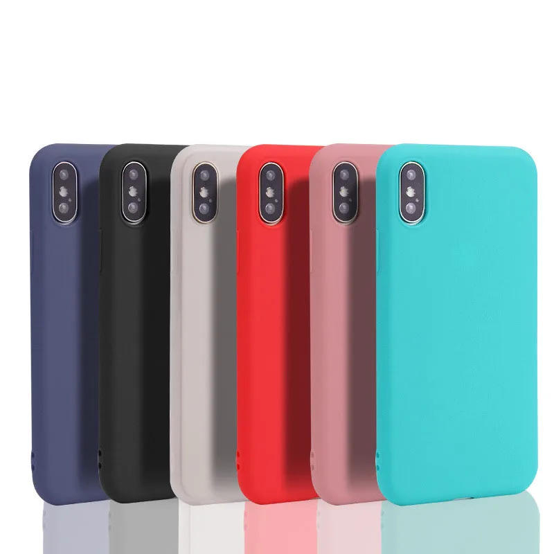 Candy Color Cover Case For iphone X XR XS XS Max Simple Solid Color Ultrathin Soft TPU case