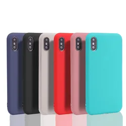 Candy Color Cover Case For iphone X XR XS XS Max Simple Solid Color Ultrathin Soft TPU case