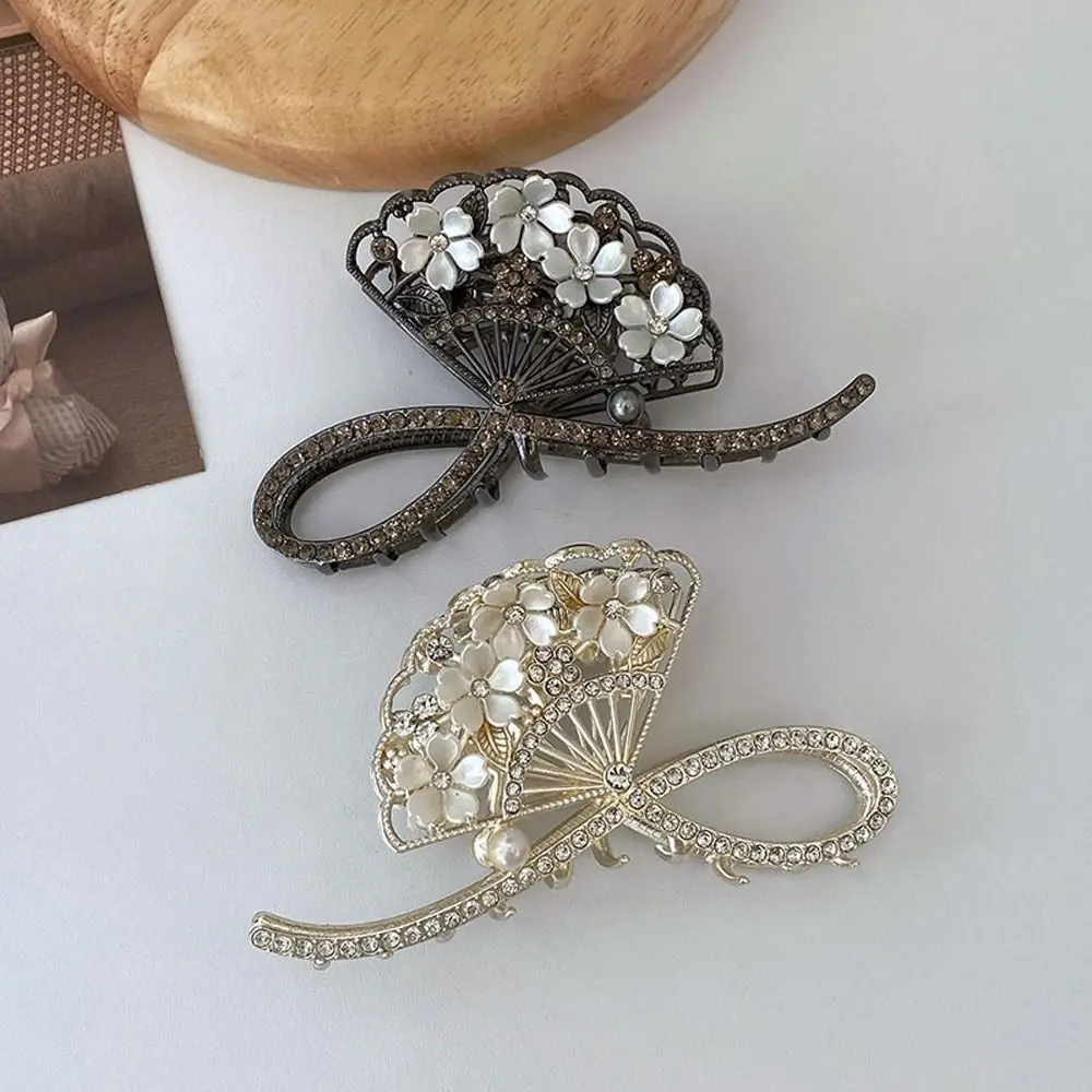 Holder Zircon Kont Crystal Fashion Headwear Hair Crab Clip Korean Shark Clip Flower Fan-shaped Hair Claw Women Hair Clips