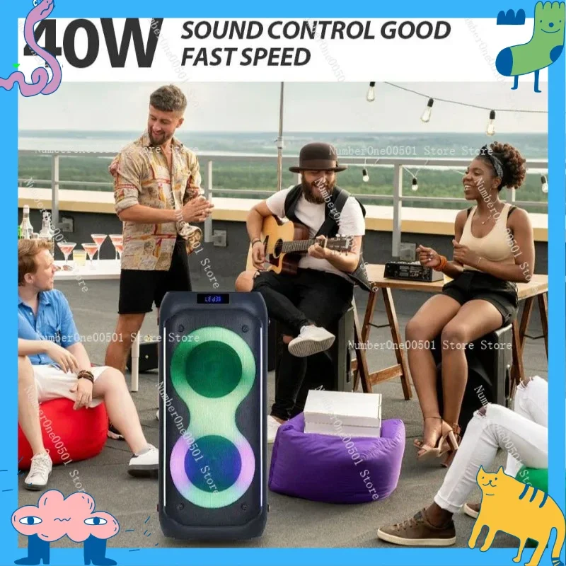 Hot Sale Dual 8 Inch Long Standby Party Speaker Powerful Sound High Power Bluetooth Audio Outdoor Karaoke Speaker