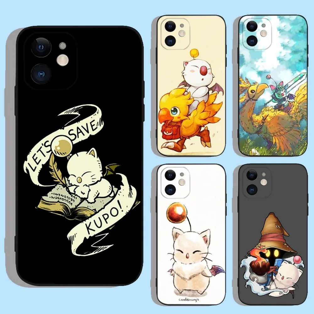 Moogle Final Fantasy  Phone Case For Apple iPhone 15,14,13,12,11,XS,XR,X,8,7,Pro,Max,Plus,mini Silicone Black Cover