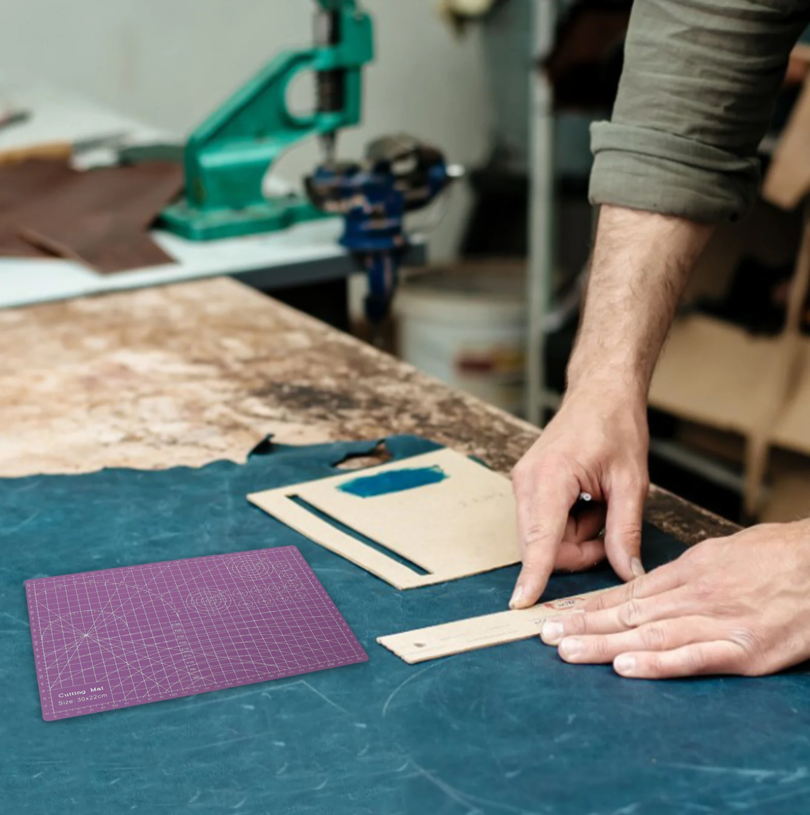 2 قطعة قطع حصيرة على الوجهين بولي كلوريد الفينيل دائم النقش الحرفية حصيرة عدم الانزلاق DIY بها بنفسك الفن قطع المجلس لخياطة اللحف الحرف