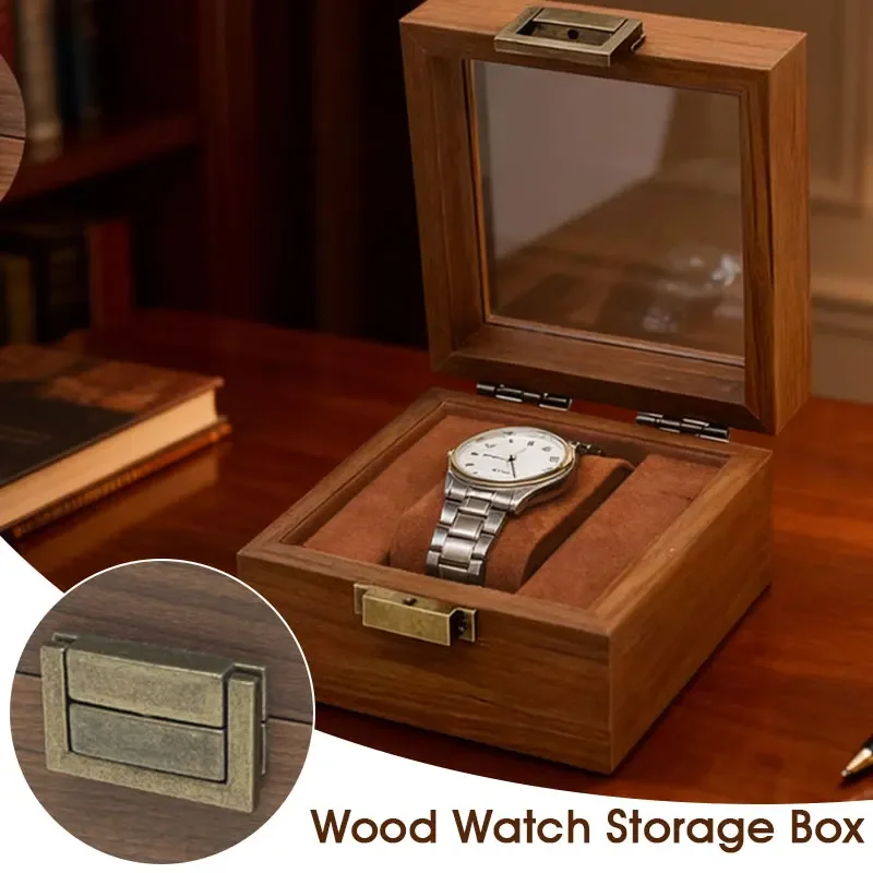 

Walnut Watch Storage Box Wooden Luxury Watch Box Organizer for Men Brown Mechanical Watch Bracelet Collection Box Case Gift