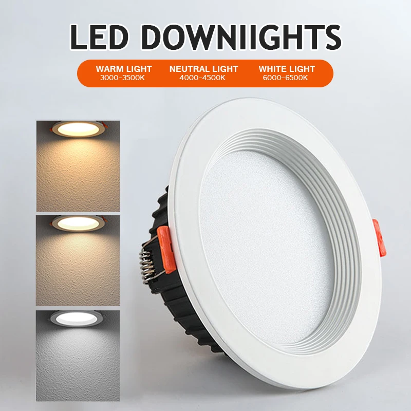 Ściemnialny wbudowana lampa sufitowa LED typu Downlight 7W 10W 12W 15W reflektor aluminiowy punktowy Led 110V 220V sypialnia kuchnia