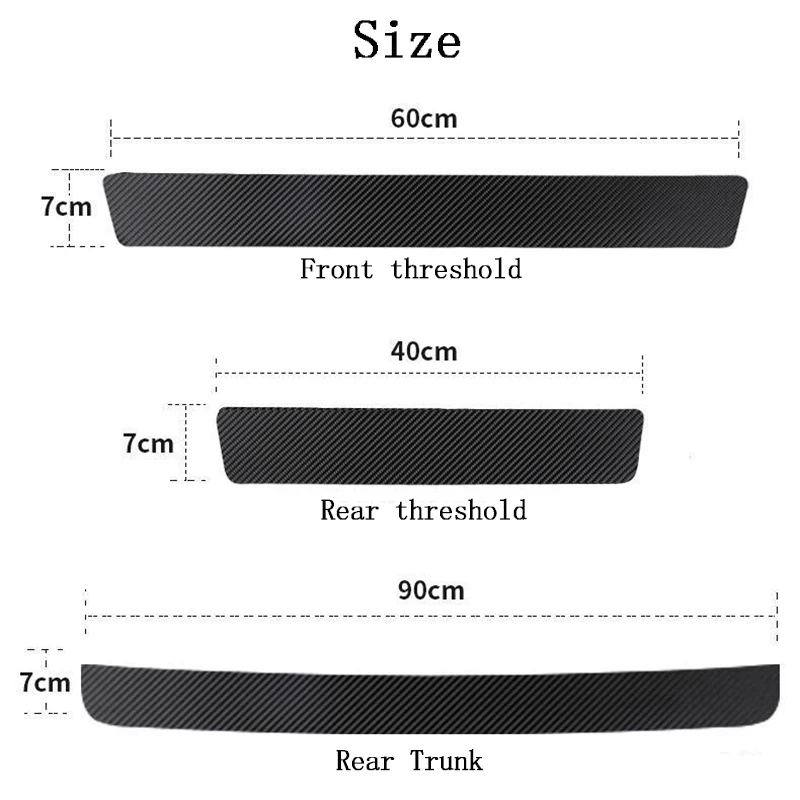 Car Sticker Trunk Door Sill Protector Anti-scratch Threshold Decals For Audi A3 A4 A6 A7 A8 Q3 Q5 Q7 Logo Carbon Fiber Strips